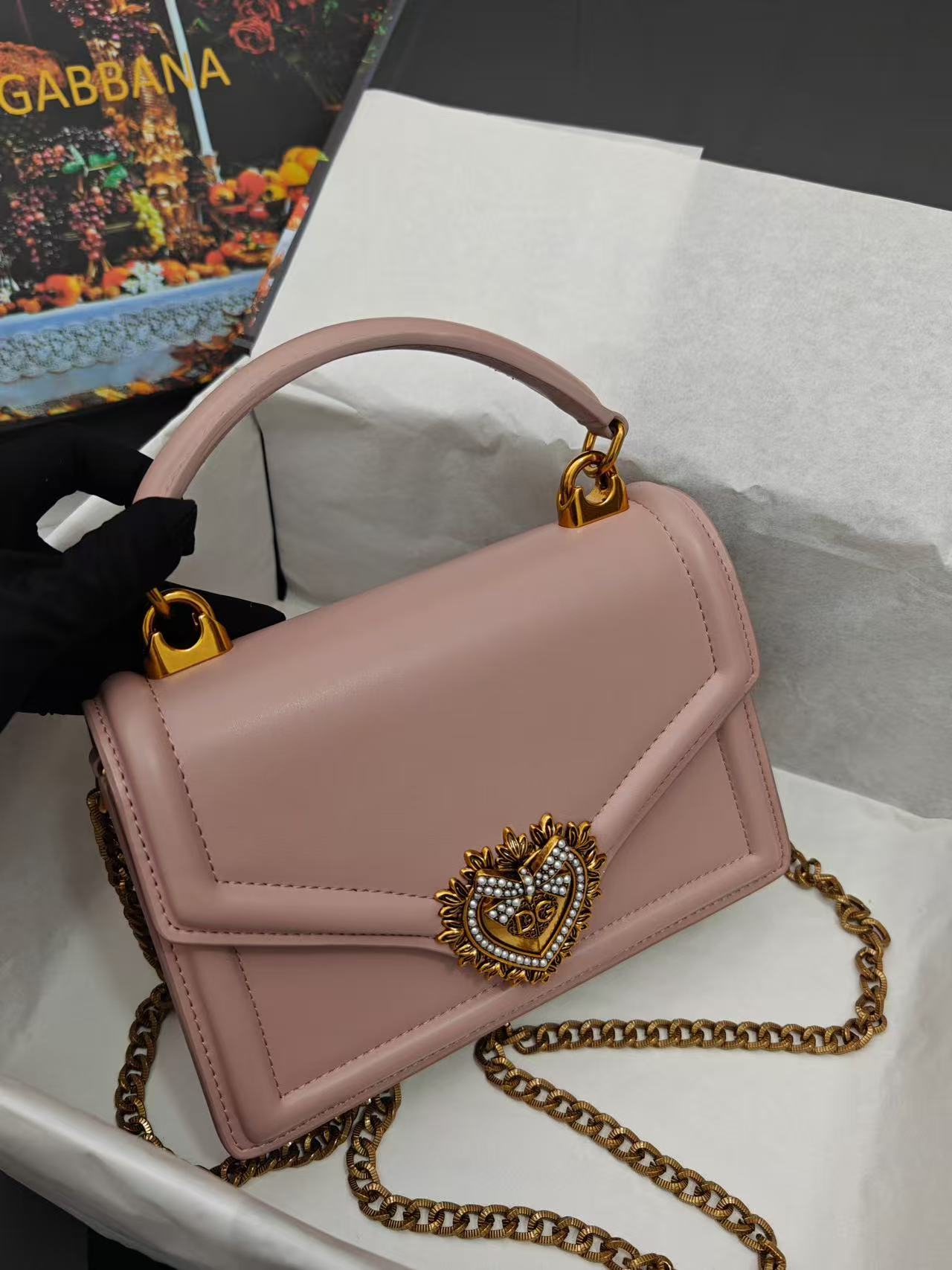 devotion 23 top-handle blush pink cowhide