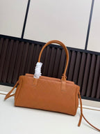 Chanel Flap Bag Top Handle 30cm Brown Cowhide Leather
