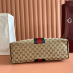 GG 26 Borsetto Horsebit 38cm Brown Canvas Calfskin GHW 866734