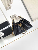 Chanel 25 Hobo Bag 22cm Black Calfskin GHW