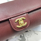 Chanel 2026 Bowling Ball Cylinder Bag 20.5cm Burgundy Caviar Leather