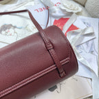 Chanel 2026 Bowling Ball Cylinder Bag 20.5cm Burgundy Caviar Leather