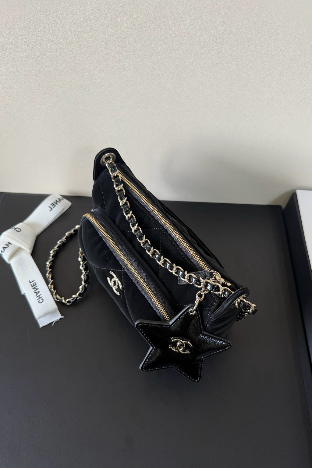 CC 25/56 Small Zipped Case Black Velvet GHW