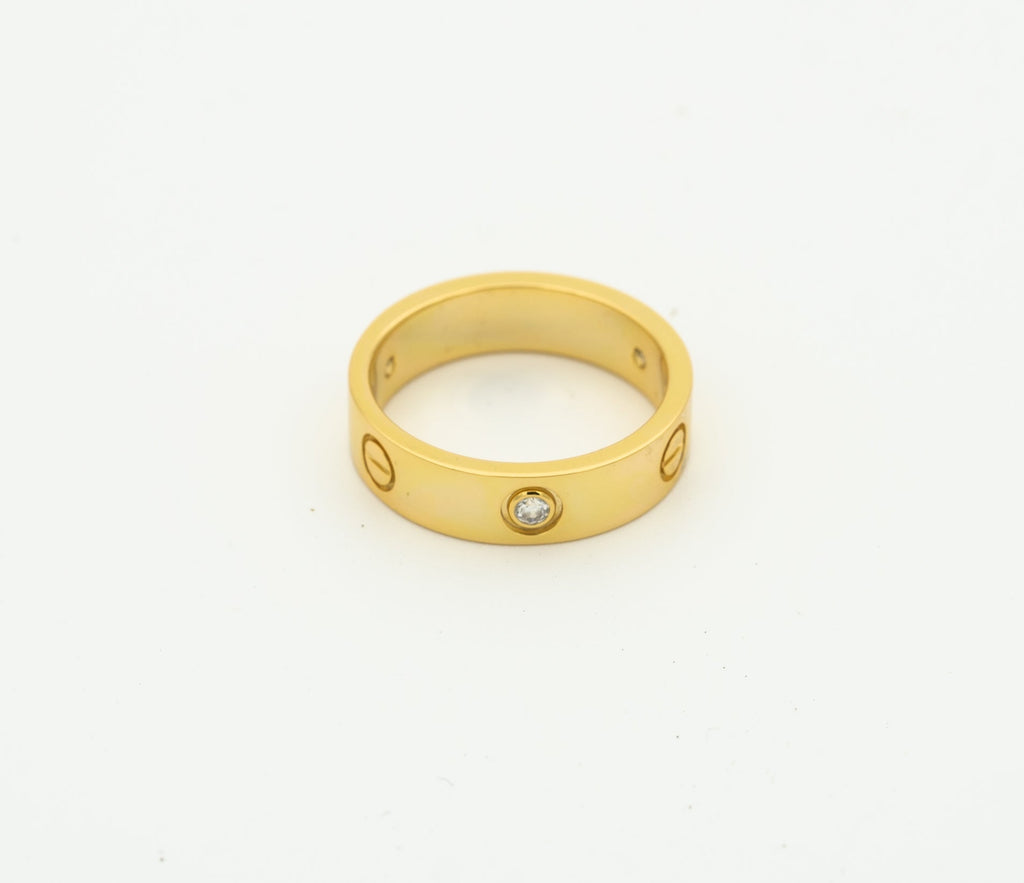 LOVE RING 4MM 1 DIAMOND GOLD