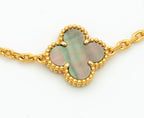 CLOVER BRACELET 5 MOTIF MOP AND DIAMOND
