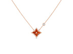 STAR NECKLACE PINK GOLD 1 DIAMOND