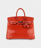 HM BK 25 Orange Poppy Shiny Niloticus Crocodile Palladium Hardware