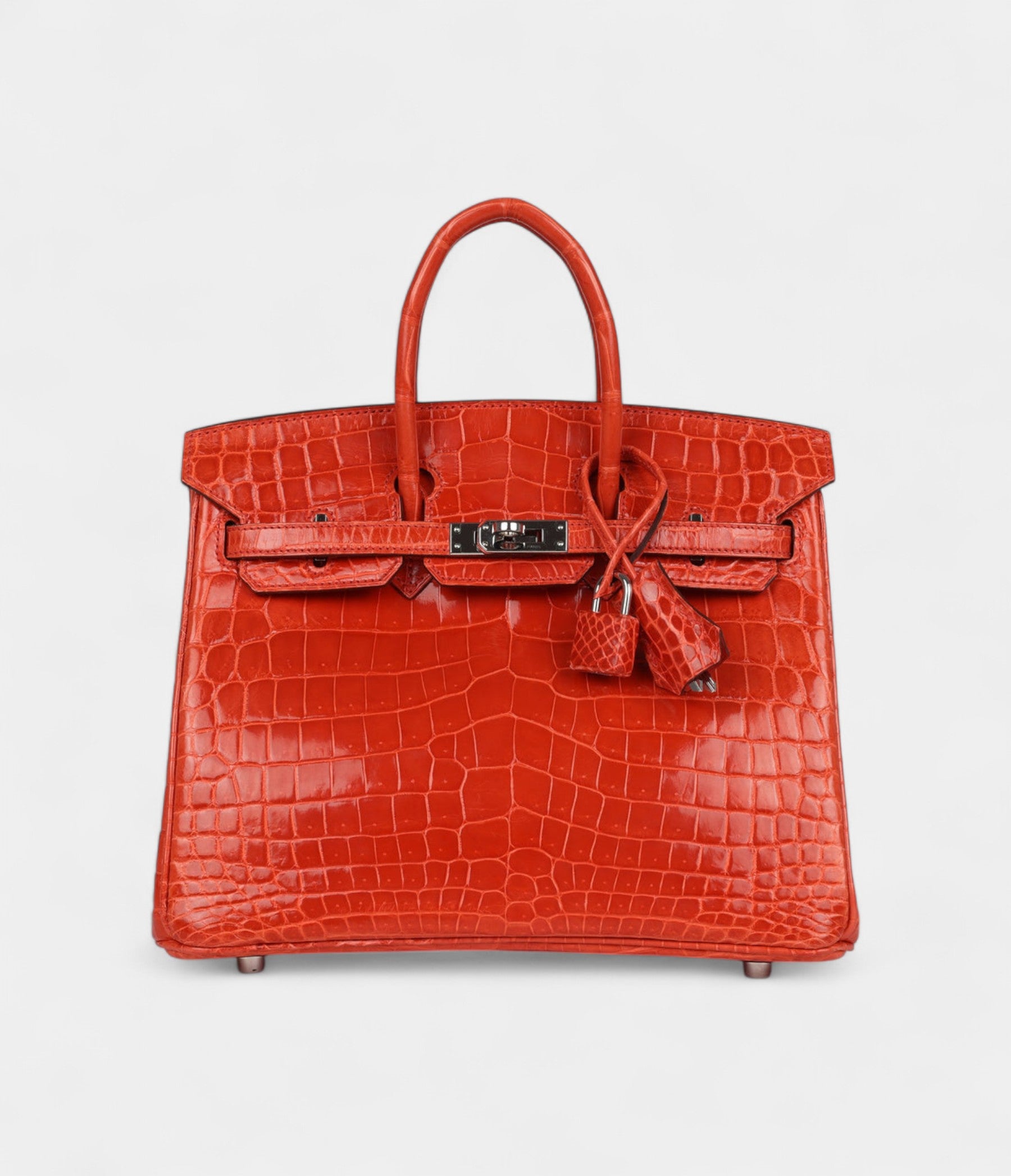 HM BK 25 Orange Poppy Shiny Niloticus Crocodile Palladium Hardware