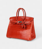 HM BK 25 Orange Poppy Shiny Niloticus Crocodile Palladium Hardware
