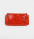 HM BK 25 Orange Poppy Shiny Niloticus Crocodile Palladium Hardware