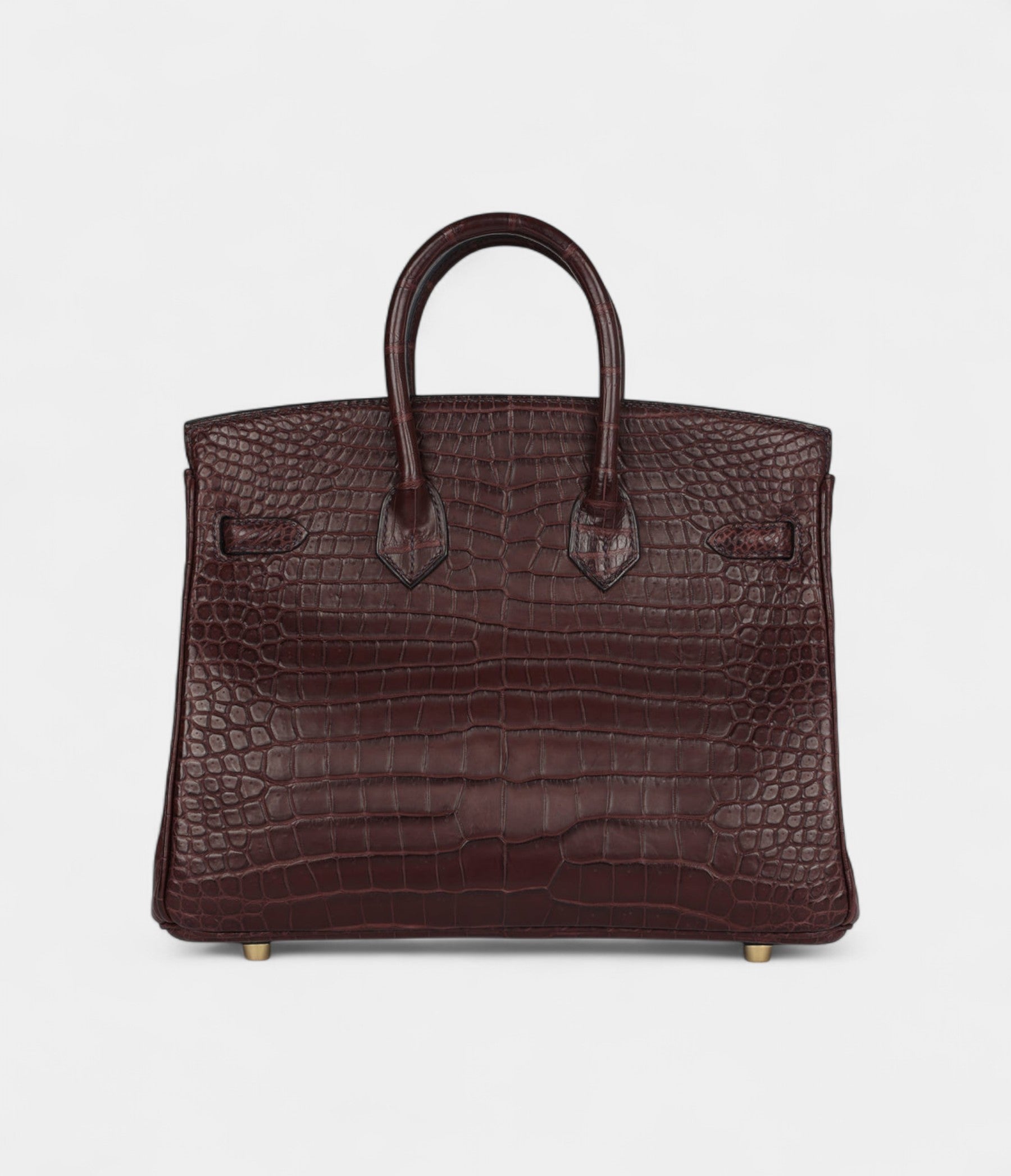 HM BK 25 Rouge Sellier Matte Porosus Crocodile Gold Hardware