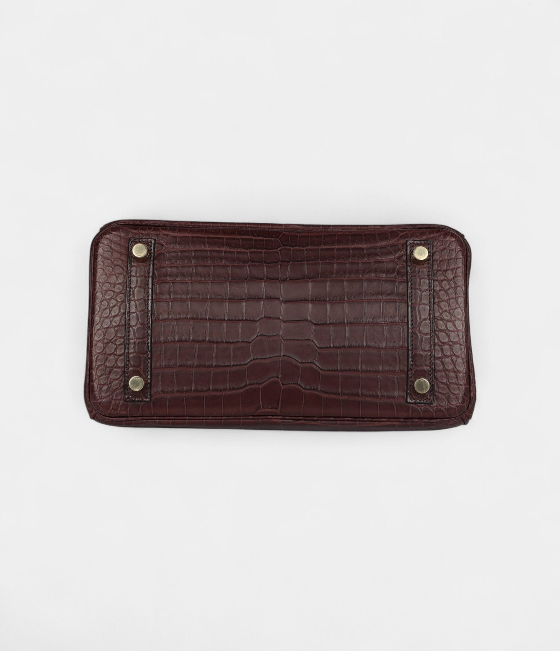 HM BK 25 Rouge Sellier Matte Porosus Crocodile Gold Hardware