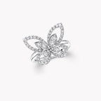 BUTTERFLY SILHOUETTE SILVER DIAMOND RING
