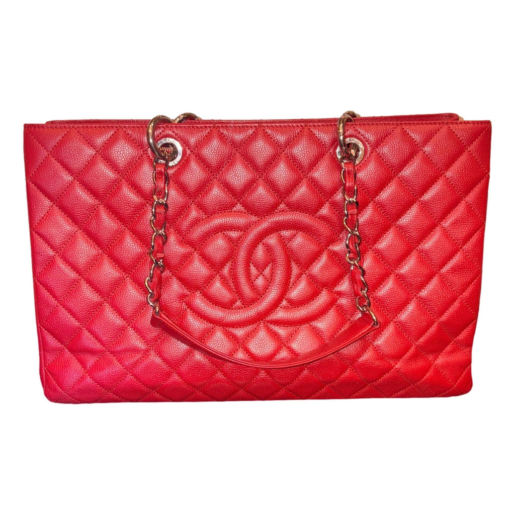 CHNL -  Grand Shopping Tote Quilted Caviar Leather XL Red (GST)