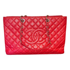 CHNL -  Grand Shopping Tote Quilted Caviar Leather XL Red (GST)