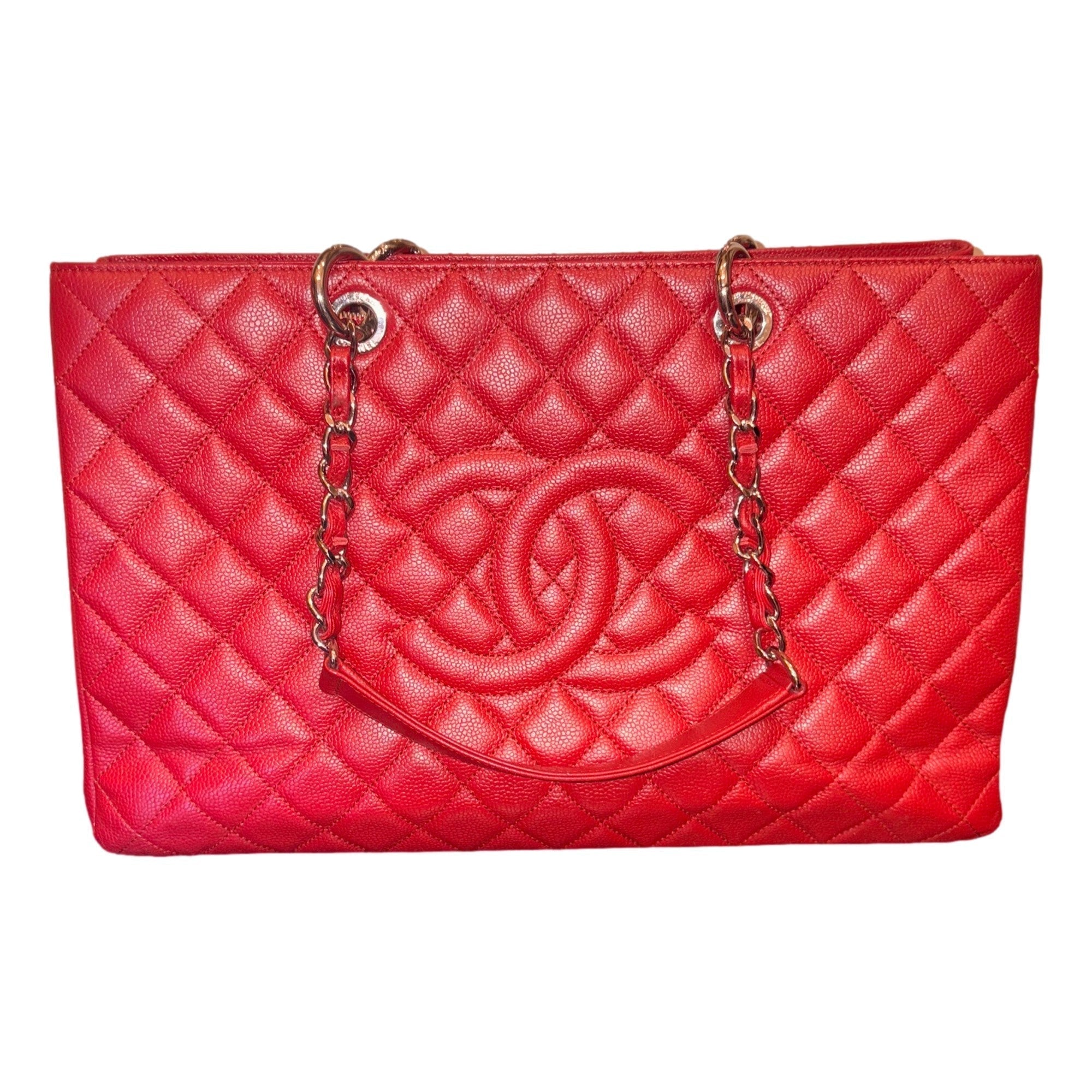 CHNL -  Grand Shopping Tote Quilted Caviar Leather XL Red (GST)