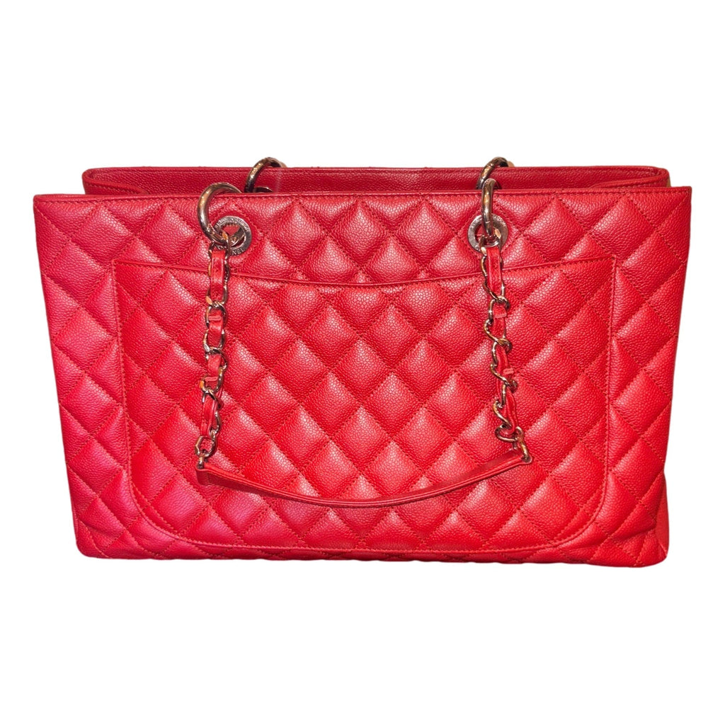 CHNL -  Grand Shopping Tote Quilted Caviar Leather XL Red (GST)
