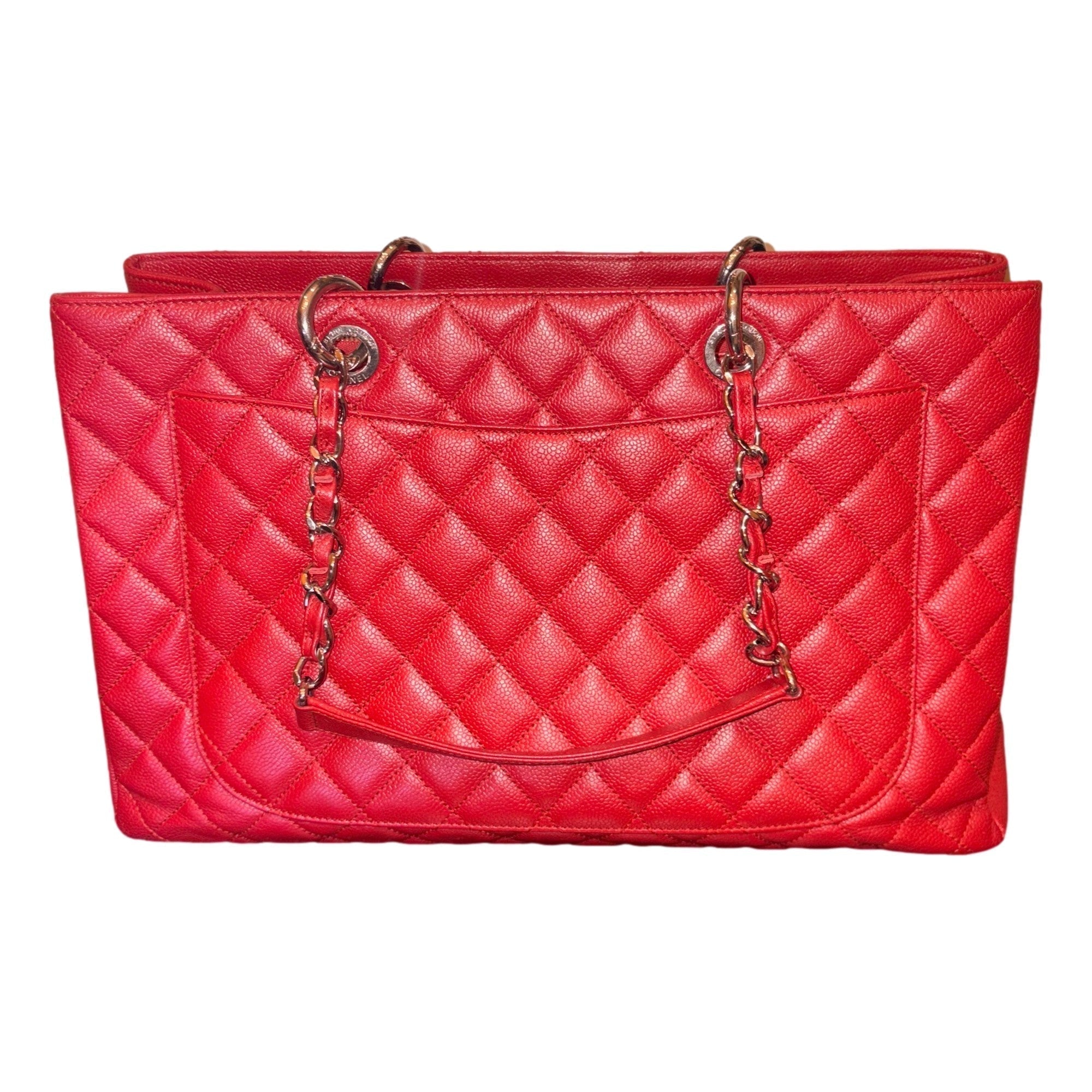 CHNL -  Grand Shopping Tote Quilted Caviar Leather XL Red (GST)