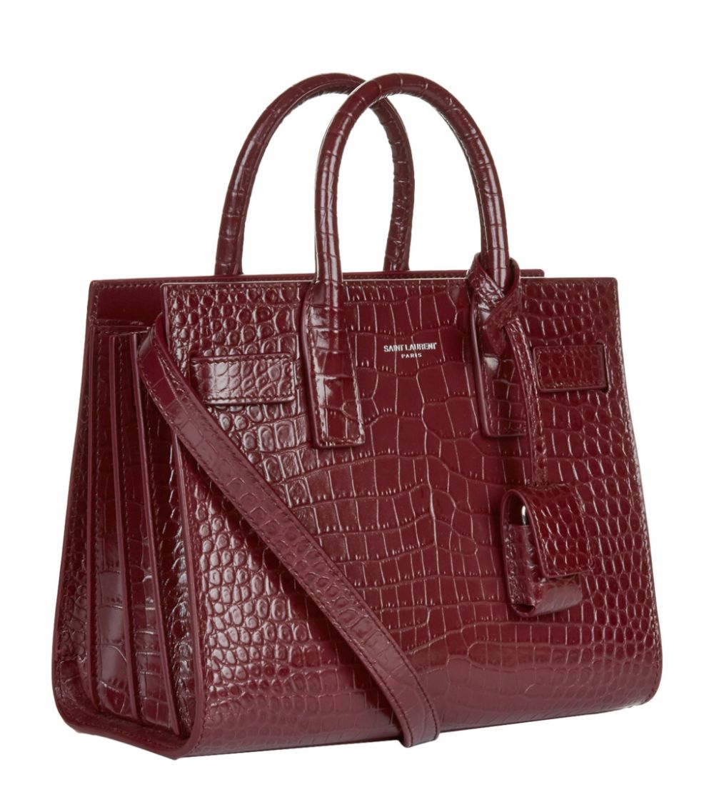 YLS SAC DE JOUR BABY IN EMBOSSED CROCODILE SHINY LEATHER