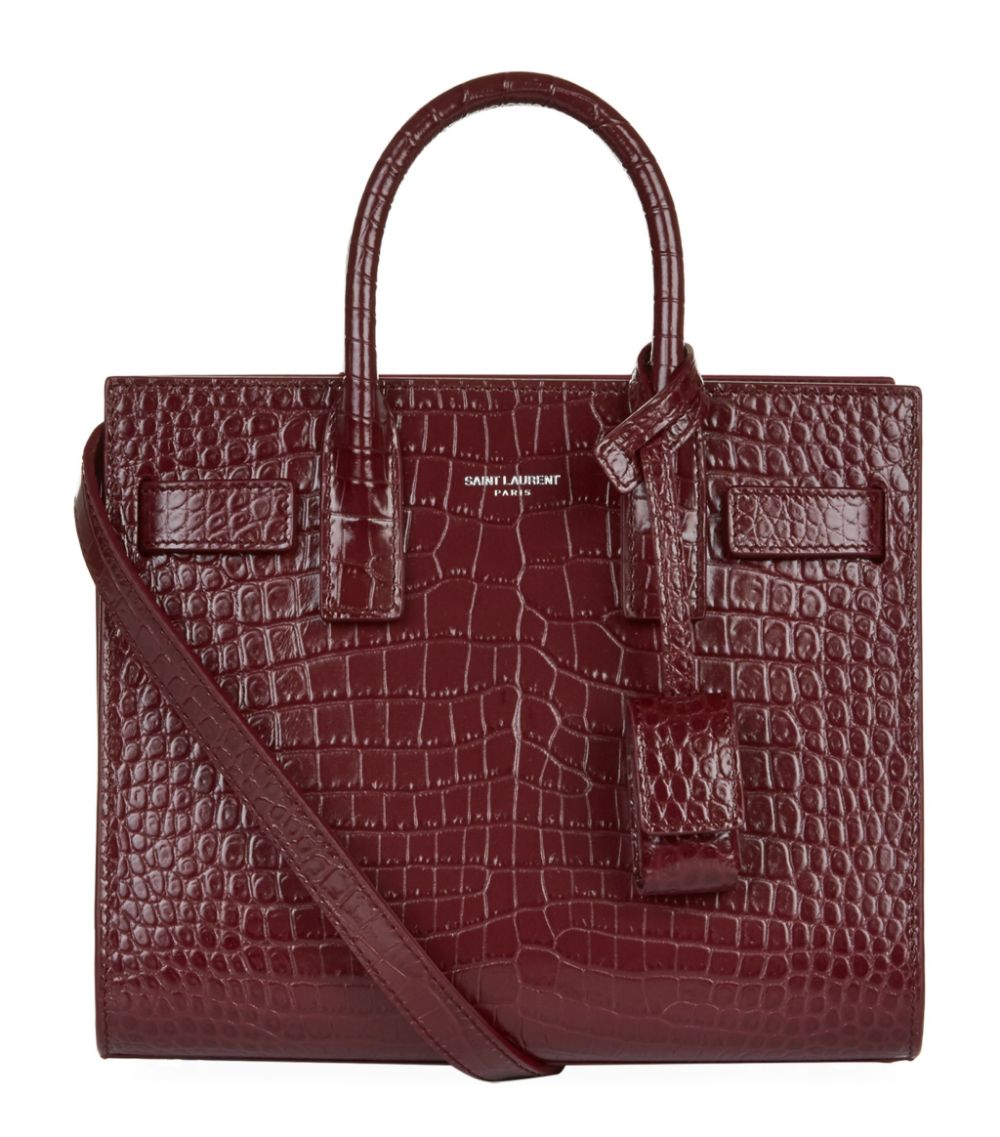 YLS SAC DE JOUR BABY IN EMBOSSED CROCODILE SHINY LEATHER