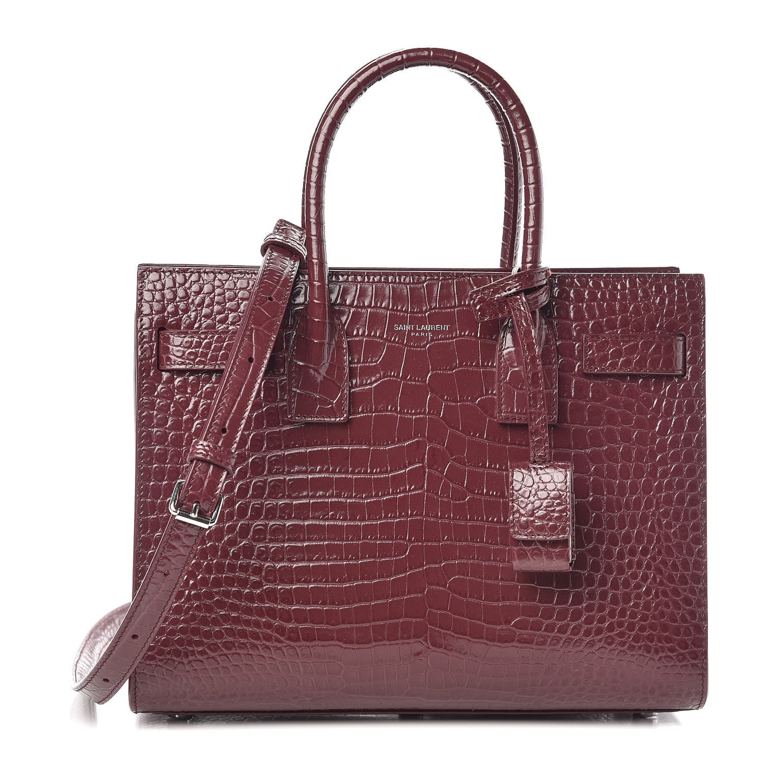YLS SAC DE JOUR BABY IN EMBOSSED CROCODILE SHINY LEATHER