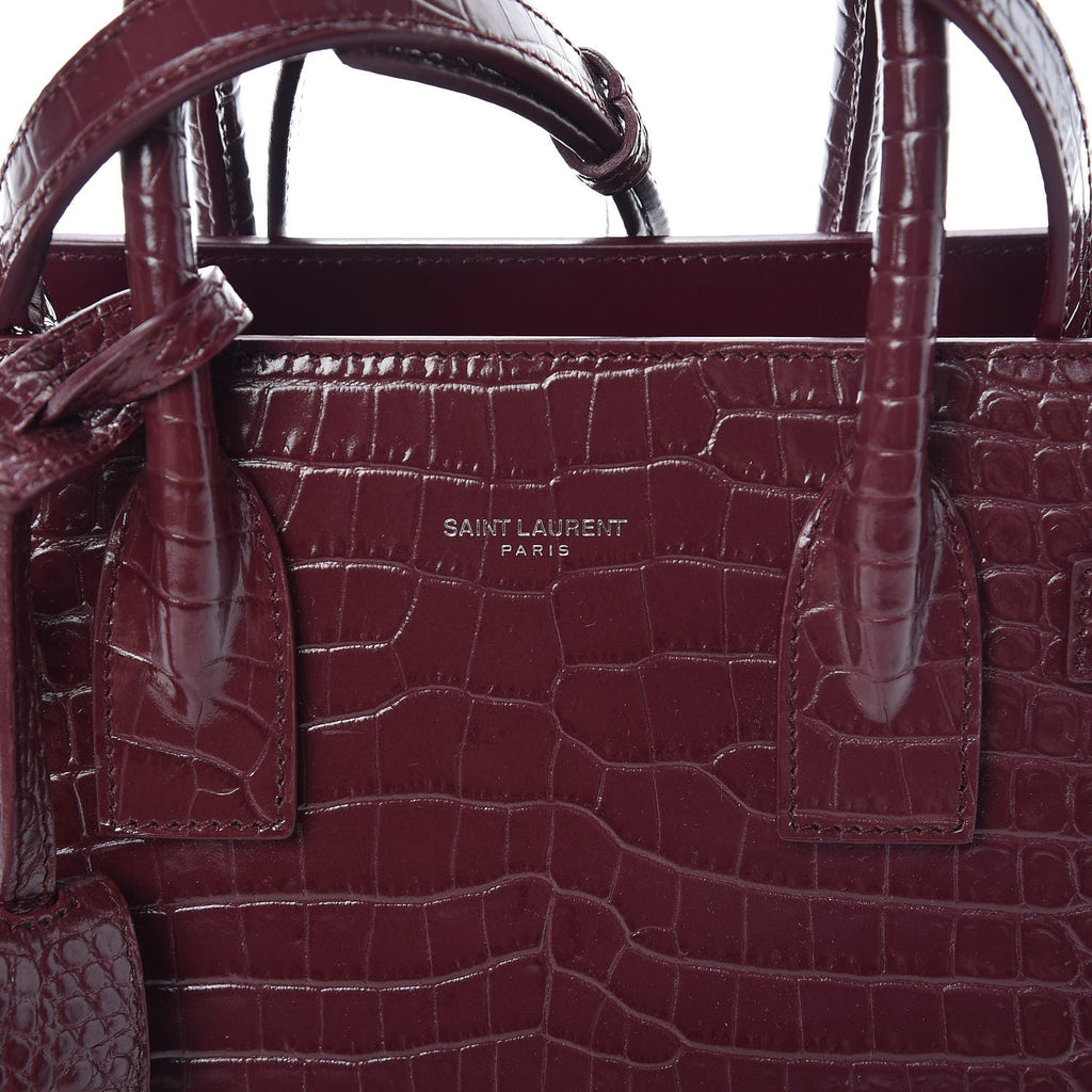 YLS SAC DE JOUR BABY IN EMBOSSED CROCODILE SHINY LEATHER