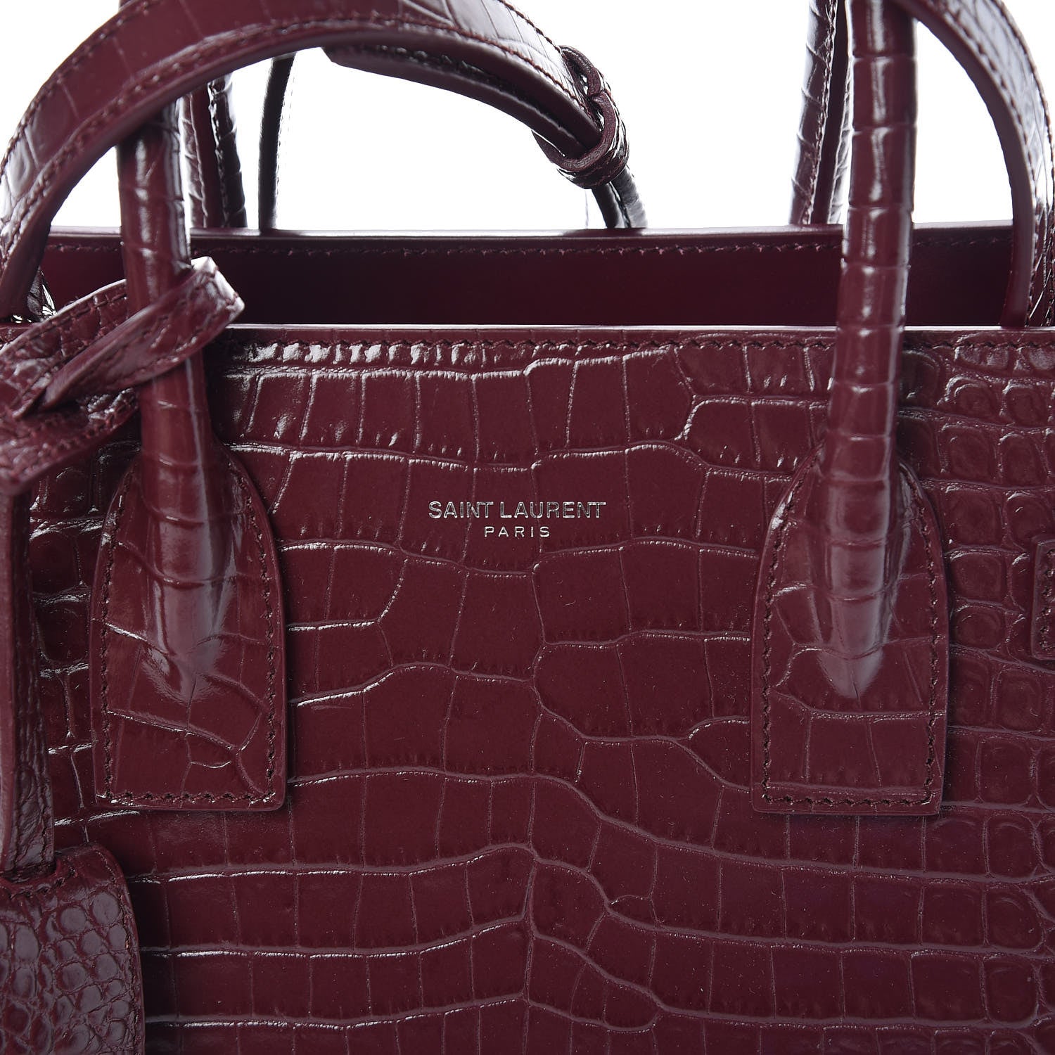 YLS SAC DE JOUR BABY IN EMBOSSED CROCODILE SHINY LEATHER