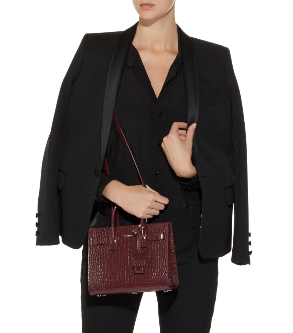 YLS SAC DE JOUR BABY IN EMBOSSED CROCODILE SHINY LEATHER