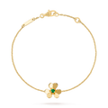 FRIVOLE GOLD FLOWER PINK MALACHITE BRACELET
