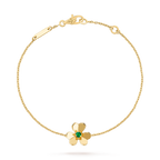FRIVOLE GOLD FLOWER PINK MALACHITE BRACELET