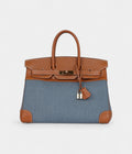 Vintage  HM BK 35 Blue Denim and Gold Gulliver Gold Hardware