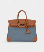 Vintage  HM BK 35 Blue Denim and Gold Gulliver Gold Hardware