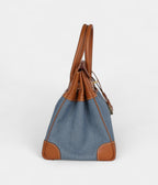 Vintage  HM BK 35 Blue Denim and Gold Gulliver Gold Hardware