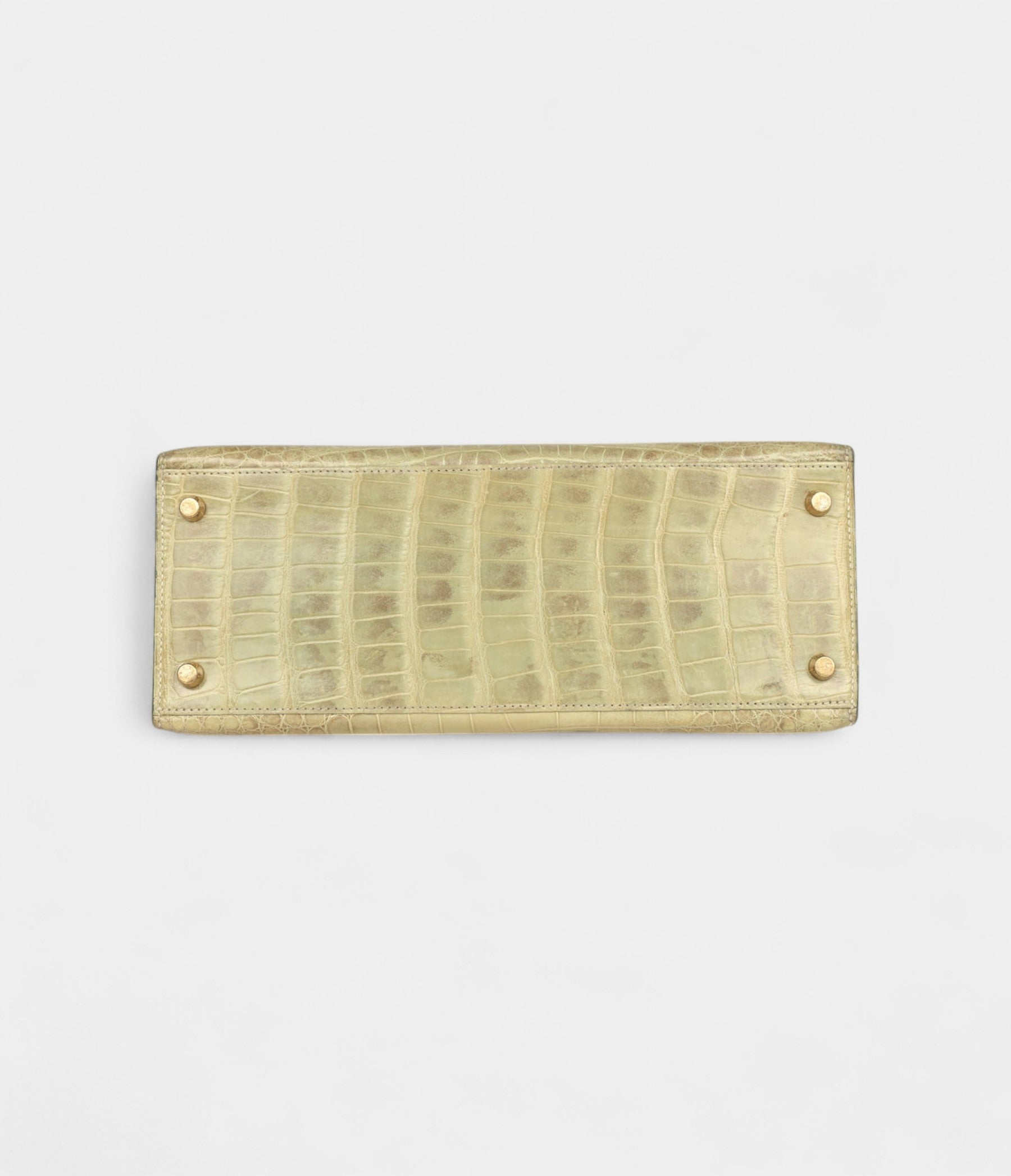 Hermes Kelly 28 Celadon Natura Shiny Alligator Gold Hardware
