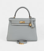 Hermes Kelly 28 Glacier Blue Togo Gold Hardware