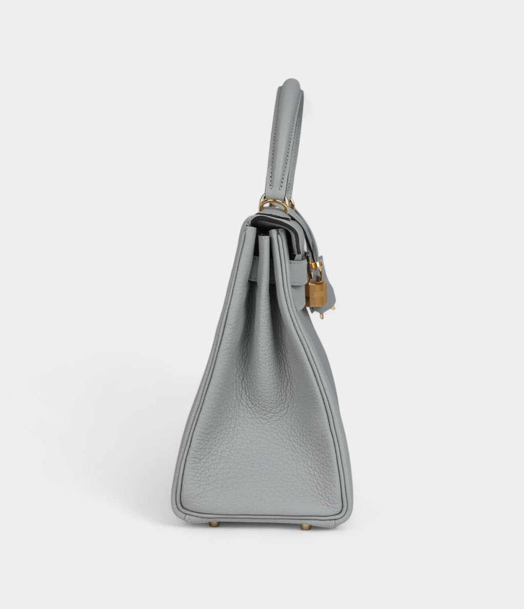Hermes Kelly 28 Glacier Blue Togo Gold Hardware