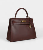 Hermes Kelly 28 Noisette Box Gold Hardware
