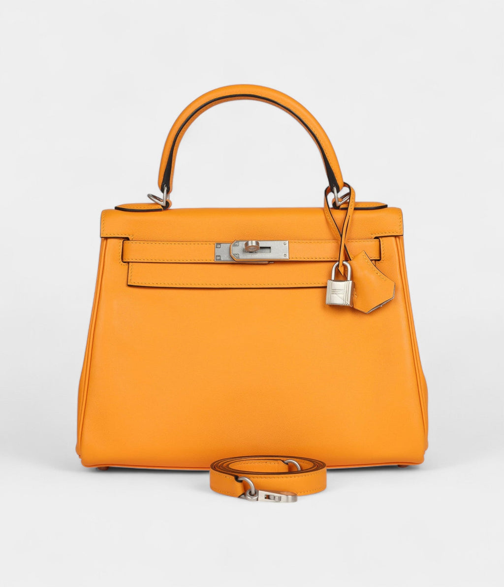 Hermes Kelly 28 Swift Brushed Palladium Hardware