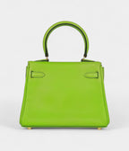 Vintage HMKelly Retourne 20 Vert Cru Gulliver Gold Hardware