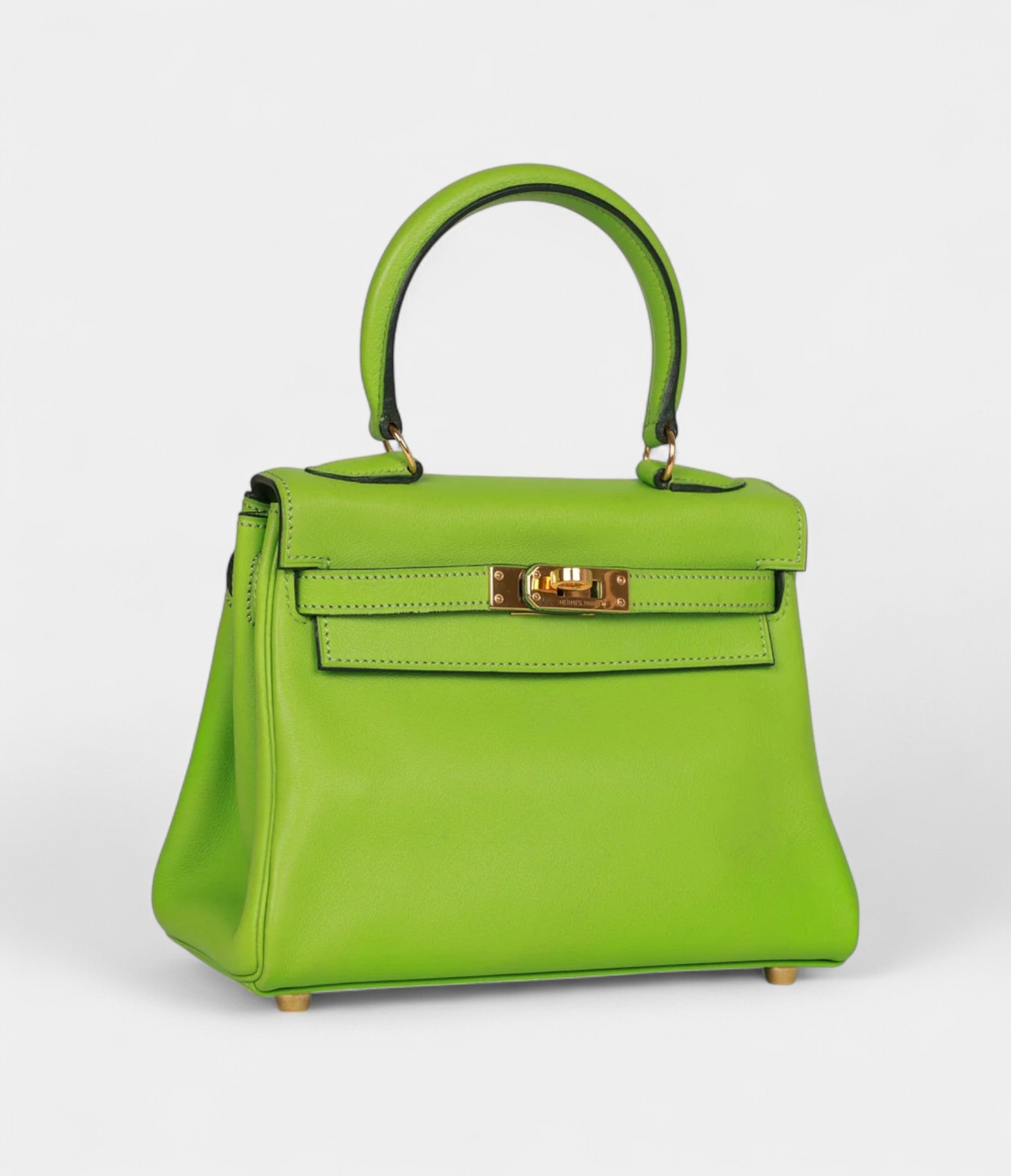 Vintage HMKelly Retourne 20 Vert Cru Gulliver Gold Hardware