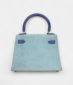 Vintage HMKelly Sellier 20 Bleu Electric and Aqua Doblis Gold Hardware