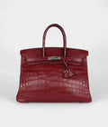 Vintage HMTravel BK 35 Rouge H Niloticus Crocodile Brushed Palladium Hardware