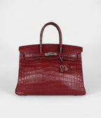 Vintage HMTravel BK 35 Rouge H Niloticus Crocodile Brushed Palladium Hardware