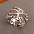 MESSIK DOUBLE ROWS RING SILVER DIAMOND