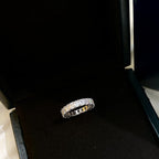 EMERALD CUT SILVER DIAMOND BAND RING