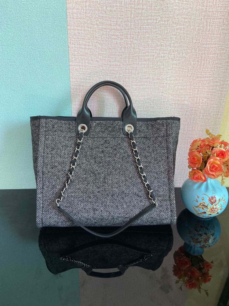CHL - Large Shopping Tote Bag Grey For Women Handbag, Shoulder Bags 15in/38LO