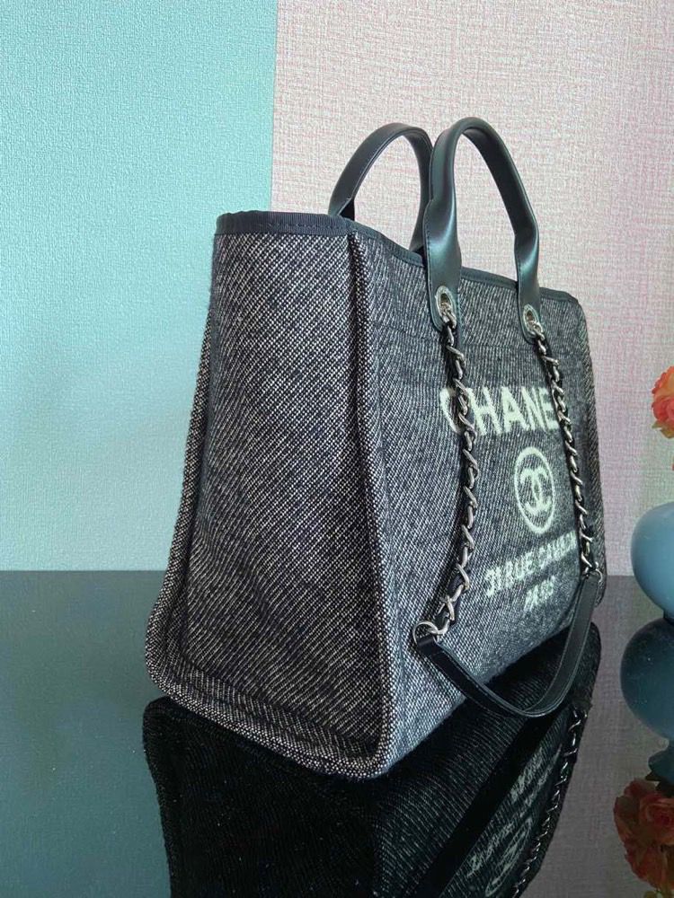CHL - Large Shopping Tote Bag Grey For Women Handbag, Shoulder Bags 15in/38LO