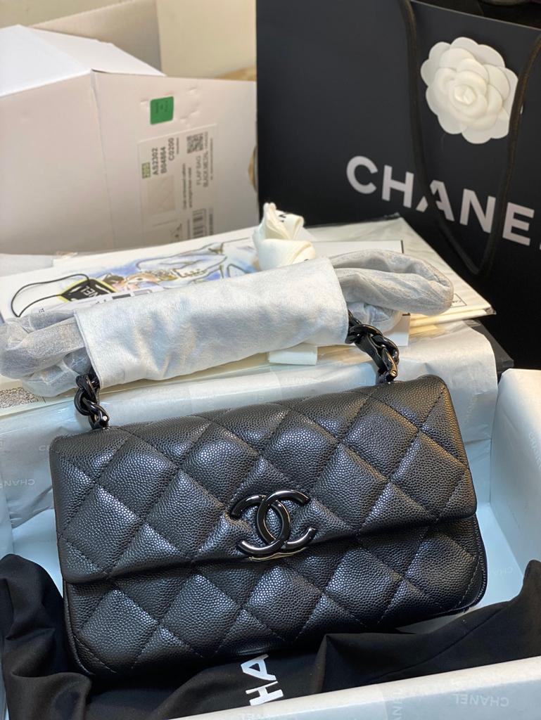 CHL - Small Flap Bag Black For Women 7.8in/20LO
