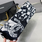 CHL -  19 HandBag Printed Canvas Black And White For Women 11.8in/30LO
