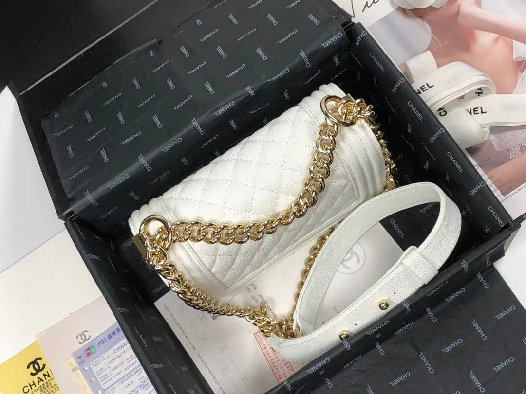 CHL -  Boy Flapbag White For Women 7.9in/20LO
